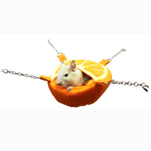 【お取り寄せ商品】小動物用ハンモック＆ハウス！「フルーツカップ　オレンジ」